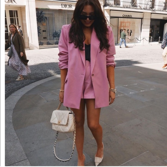 M ZARA Linen Blend Blazer Pink - Picture 11 of 12